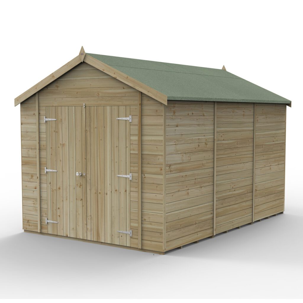Timberdale 12×8  Apex Shed No Window – Double Door 5013053195932 2